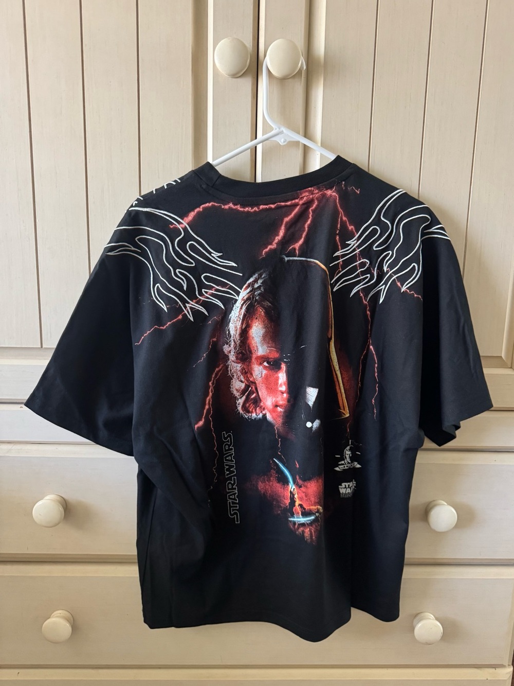 Star Wars Black Graphic Short Sleeve Tee with Red Accents